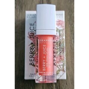 2X Seraphine Botanicals Berry + Juice Vegan Lip Gel- DAINTY PEACH 0.20 oz 6 mL